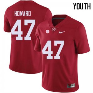 NCAA Youth Alabama Crimson Tide #47 Chris Howard Stitched College 2018 Nike Authentic Red Football Jersey OS17Z52TB